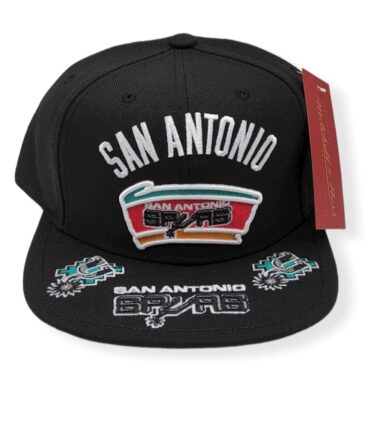 Mitchell & Ness San Antonio Spurs Front Loaded Black Adjustable Snapback Hat Cap