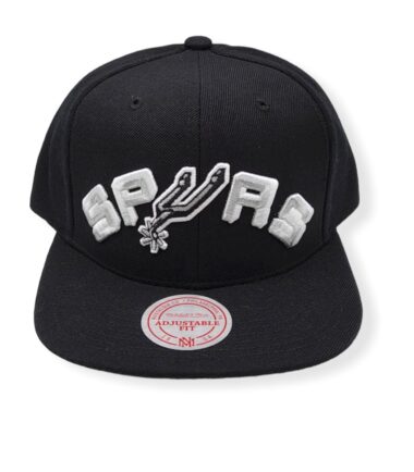 Mitchell & Ness San Antonio Spurs Wordmark 1 Black Adjustable Snapback Hat Cap