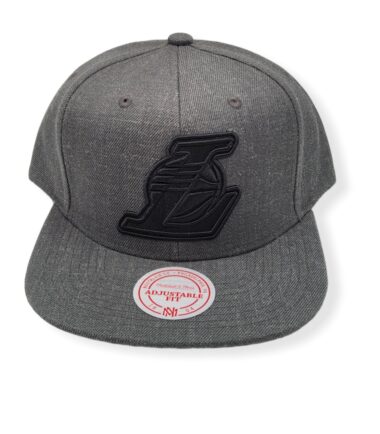 Mitchell & Ness Los Angeles Lakers Dark Heather Adjustable Snapback Hat Cap