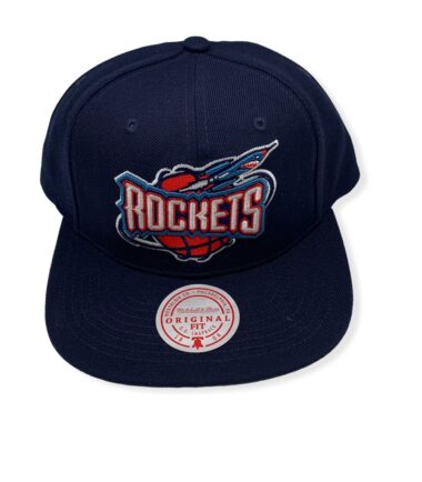 Mitchell & Ness Houston Rockets Team Ground 2.0 Navy Adjustable Snapback Hat Cap