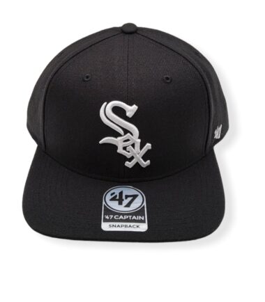 '47 Chicago White Sox Captain  No Shot Black/White Logo Adjustable Snapback Hat Cap