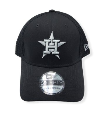 New Era Houston Astros 39Thirty Black/White Neo Stretch Fit Size S/M Fitted Hat Cap