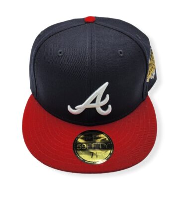 New Era Atlanta Braves 59Fifty 1995 World Series Wool Navy/Red Fitted Hat Cap Size 7 1/8