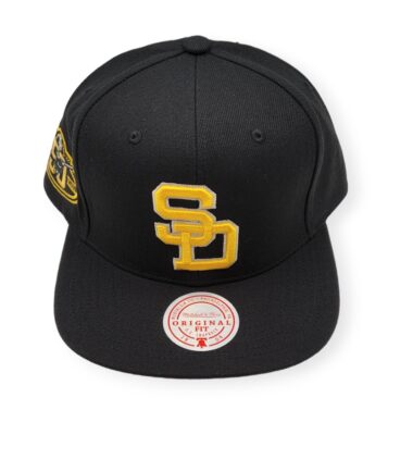 Mitchell & Ness San Diego Padres Team Classic Coop Black Adjustable Snapback Hat Cap