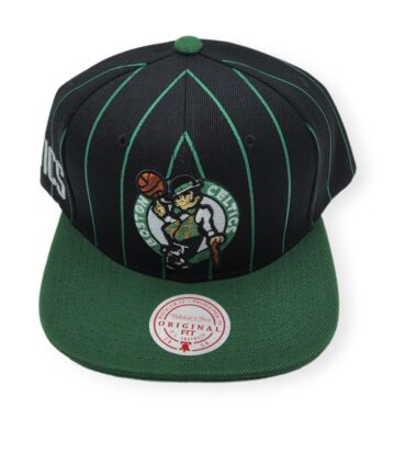 Mitchell & Ness Boston Celtics Team Pin Black/Green Adjustable Snapback Hat Cap