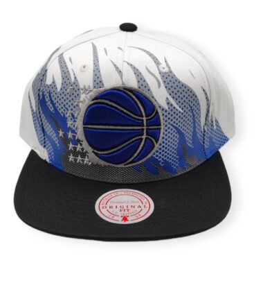 Mitchell & Ness Orlando Magic Hot Fire White/Black Adjustable Snapback Hat Cap
