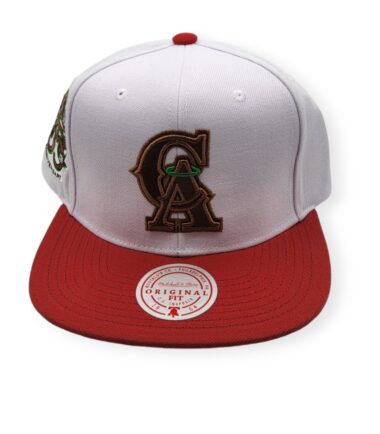 Mitchell & Ness California Angels Hometown Coop White/Red Adjustable Snapback Hat Cap