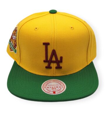 Mitchell & Ness Los Angeles Dodgers Hometown Coop Yellow/Green Adjustable Snapback Hat Cap