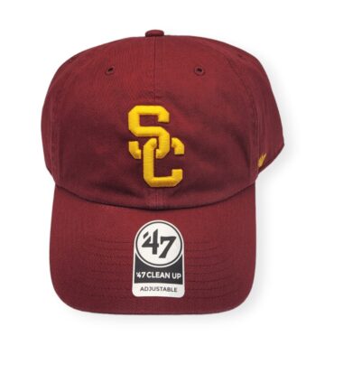 '47 USC Trojans Clean Up Cardinal Red/Gold Logo Adjustable Strap Hat Cap
