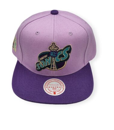 Mitchell & Ness Seattle Supersonics Violet Views Adjustable Snapback Hat Cap