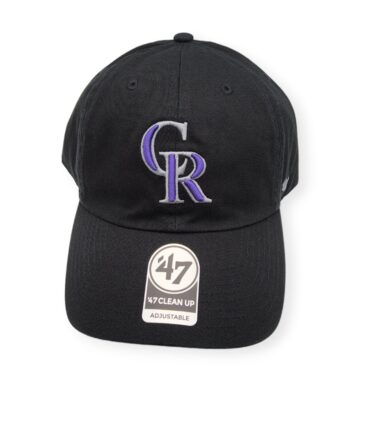 '47 Colorado Rockies Clean Up Black Adjustable Strap Hat Cap