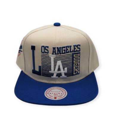 Mitchell & Ness Los Angeles Dodgers Speed Zone Off White/Blue Adjustable Snapback Hat Cap