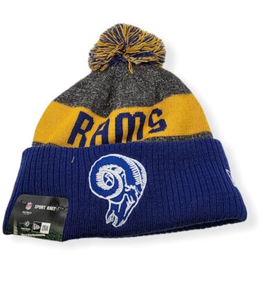 New Era Los Angeles Rams Authentic 2016 Gray/Gold/Blue Sideline Sport Knit Beanie Cold Weather Hat