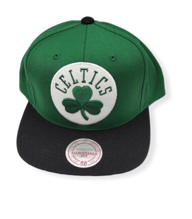 Mitchell & Ness Boston Celtics XL Logo 2Tone Kelly Green/Black Adjustable Snapback Hat Cap