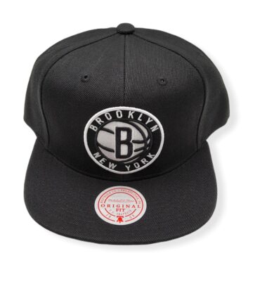 Mitchell & Ness Brooklyn Nets Core Basic Black Adjustable Snapback Hat Cap