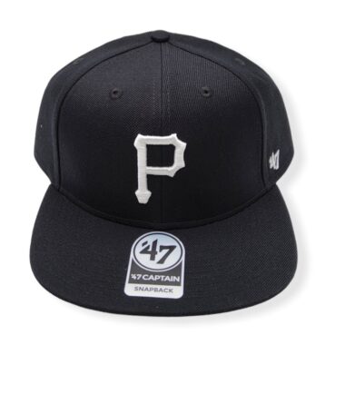 '47 Pittsburgh Pirates Captain No Shot Black/White Logo Adjustable Snapback Hat Cap