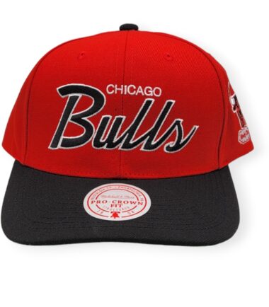 Mitchell & Ness Chicago Bulls Team Script 2.0 Pro Crown Red/Black Adjustable Snapback Hat Cap