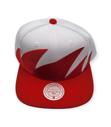 Mitchell & Ness Branded Sharktooth Red Adjustable Snapback Hat Cap