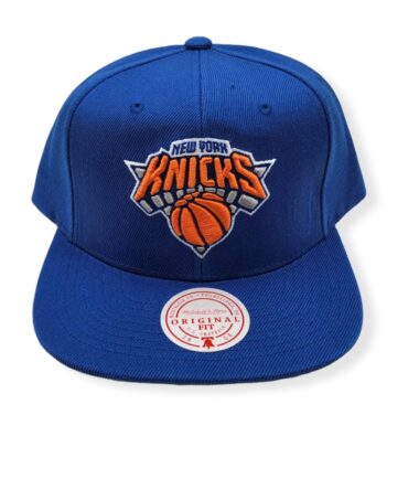 Mitchell & Ness New York Knicks Core Basic Blue Adjustable Snapback Hat Cap