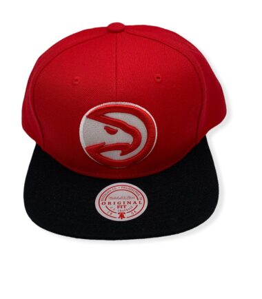 Mitchell & Ness Atlanta Hawks Team 2 Tone 2.0 Red/Black Adjustable Snapback Hat Cap