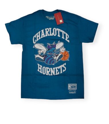 Mitchell & Ness Charlotte Hornets Team Basic 2 Hardwood Classics Teal Tee Shirt Size XL