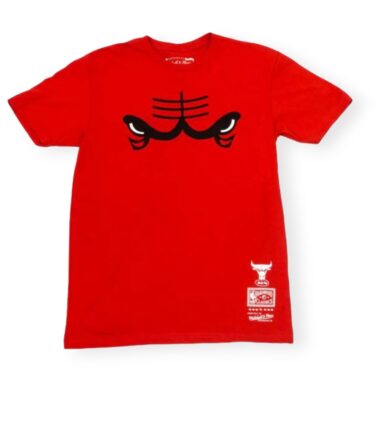 Mitchell & Ness Chicago Bulls Logo Remix Hardwood Classics Red Tee Shirt Size XL