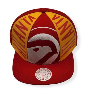 Mitchell & Ness Atlanta Hawks Big Face Callout Hardwood Classics Adjustable Snapback Hat Cap