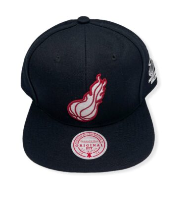 Mitchell & Ness Miami Heat Negative Space Chain Hardwood Classics Adjustable Snapback Hat Cap