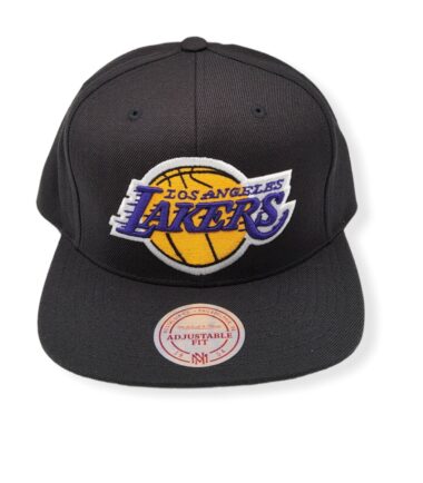 Mitchell & Ness Los Angeles Lakers Basic Wool Solid Black Adjustable Snapback Hat Cap