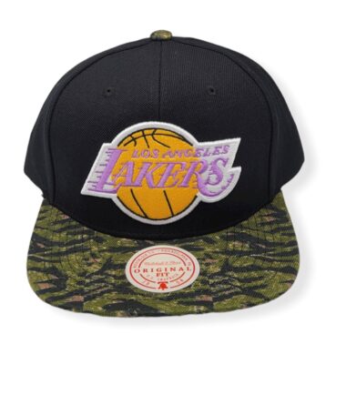 Mitchell & Ness Los Angeles Lakers Neon & Tiger Camo 2TLife Hardwood Classics Adjustable Snapback Hat Cap