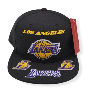 Mitchell & Ness Los Angeles Lakers Front Loaded Gold Script Adjustable Snapback Hat Cap