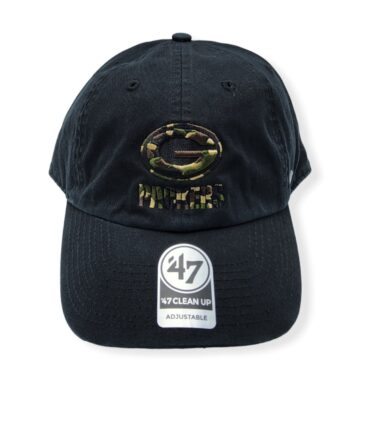 '47 Green Bay Packers Clean Up Black/Camo Logo Adjustable Strap Hat Cap