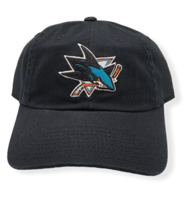 American Needle San Jose Sharks Blue Line Collection Black Adjustable Strap Hat Cap