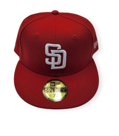 New Era San Diego Padres 59Fifty Basic Red Fitted Hat Cap Size 7 3/4