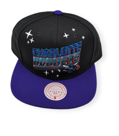 Mitchell & Ness Charlotte Hornets Anime Black/Blue Adjustable Snapback Hat Cap