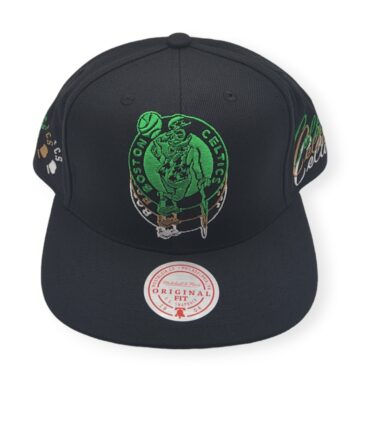 Mitchell & Ness Boston Celtics Drop It Black Adjustable Snapback Hat Cap