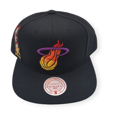 Mitchell & Ness Miami Heat High Grade Black Adjustable Snapback Hat Cap