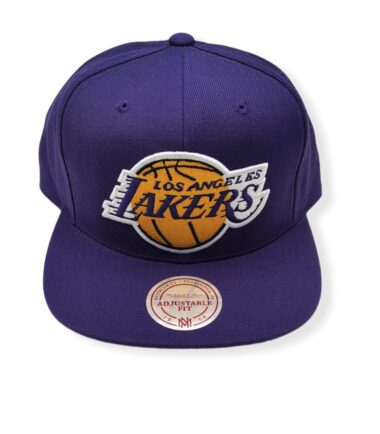 Mitchell & Ness Los Angeles Lakers Wool Solid Purple Adjustable Snapback Hat Cap