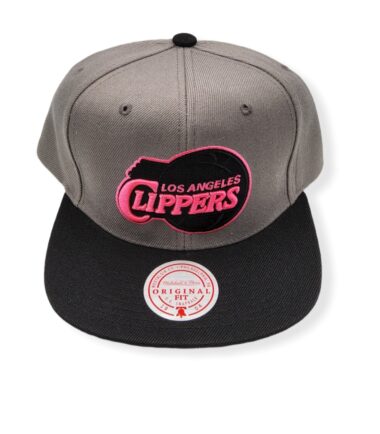 Mitchell & Ness Los Angeles Clippers Neon Lights Hardwood Classics Grey/Black Adjustable Snapback Hat Cap