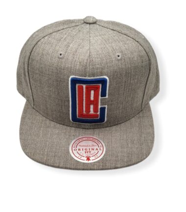 Mitchell & Ness Los Angeles Clippers Team Heather Adjustable Snapback Hat Cap