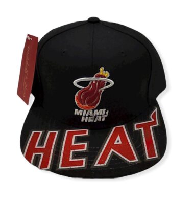 Mitchell & Ness Miami Heat Swingman Pop Hardwood Classics Black Adjustable Snapback Hat
