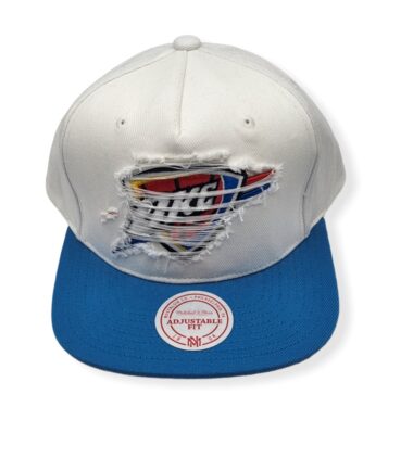 Mitchell & Ness Oklahoma City Thunder Blasted White Adjustable Snapback Hat Cap