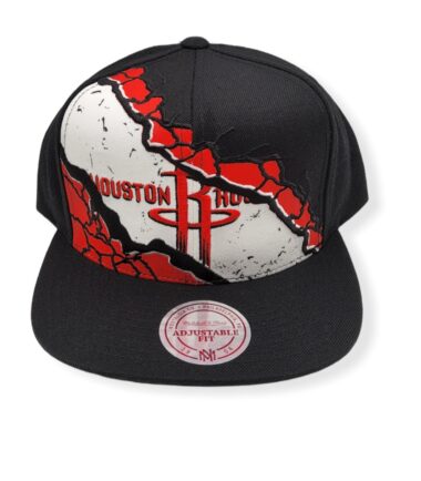 Mitchell & Ness Houston Rockets Peeled Black Adjustable Snapback Hat Cap