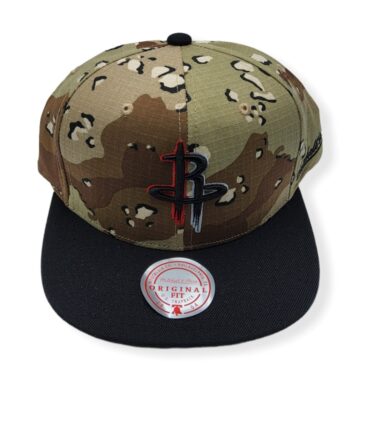 Mitchell & Ness Houston Rockets Choco Camo Adjustable Snapback Hat Cap