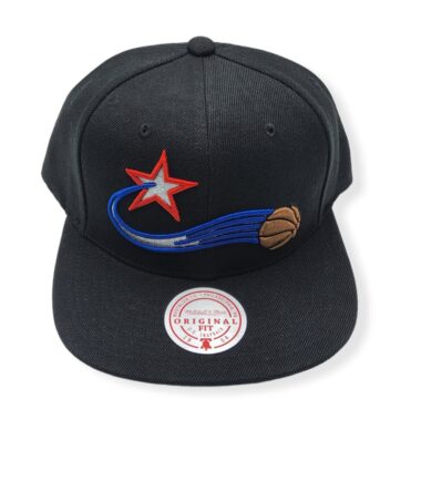 Mitchell & Ness Philadelphia 76ers Logo Remix Hardwood Classics Adjustable Snapback Hat Cap