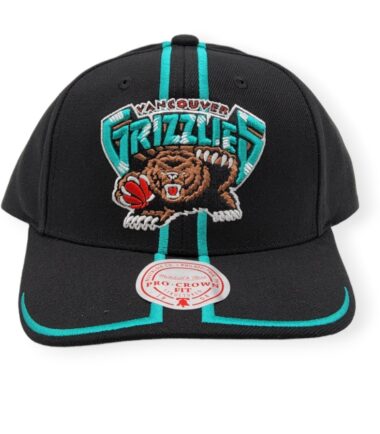 Mitchell & Ness Vancouver Grizzlies 1998 Draft Pro Crown Black Adjustable Strapback Hat Cap
