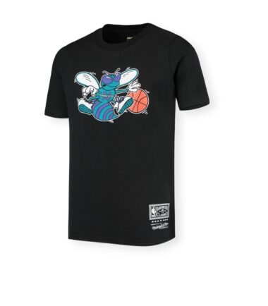 Mitchell & Ness Charlotte Hornets Team Basic 1 Hardwood Classics Black Tee Shirt Size XL