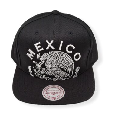 Mitchell & Ness Mexico 3D Embroidery Printed Underbrim Adjustable Snapback Hat Cap