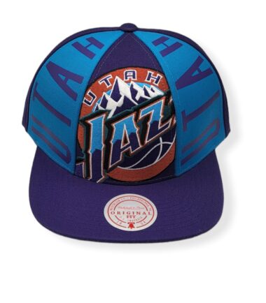 Mitchell & Ness Utah Jazz Big Face Callout Hardwood Classics Adjustable Snapback Hat Cap